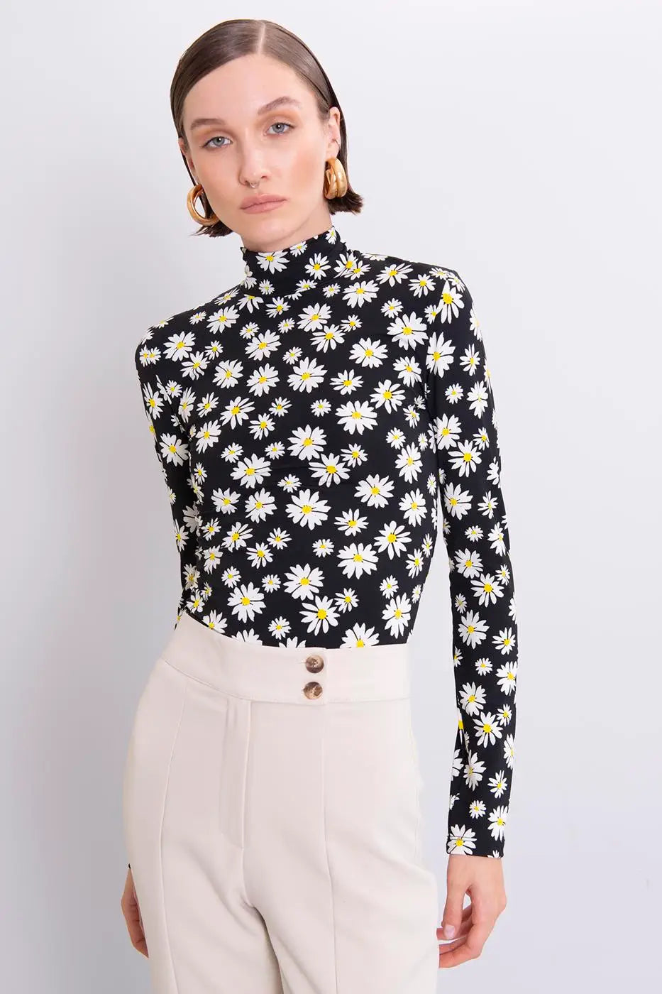 Black High Neck Bodysuit-BSL-S-Urbanheer