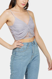 Olivia Bow Mesh Top In Lilac.-lace and beads-UK 8-Urbanheer