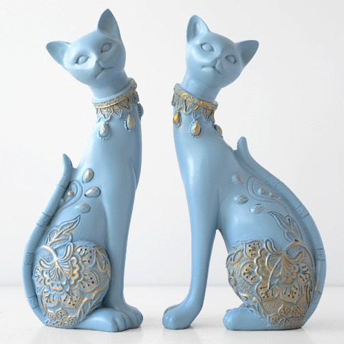 Figurine Decorative Resin Cat Statue-Decor-Ze BlakHom-Navy-Urbanheer