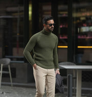 Men's Turtleneck Jumper Sweater-Clothing - Men-Donato-S-Khaki-Urbanheer