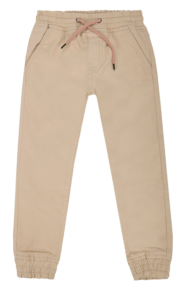 Children'S Trousers In Stone-Coloured Stretch Twill.-UBS2-2-Urbanheer