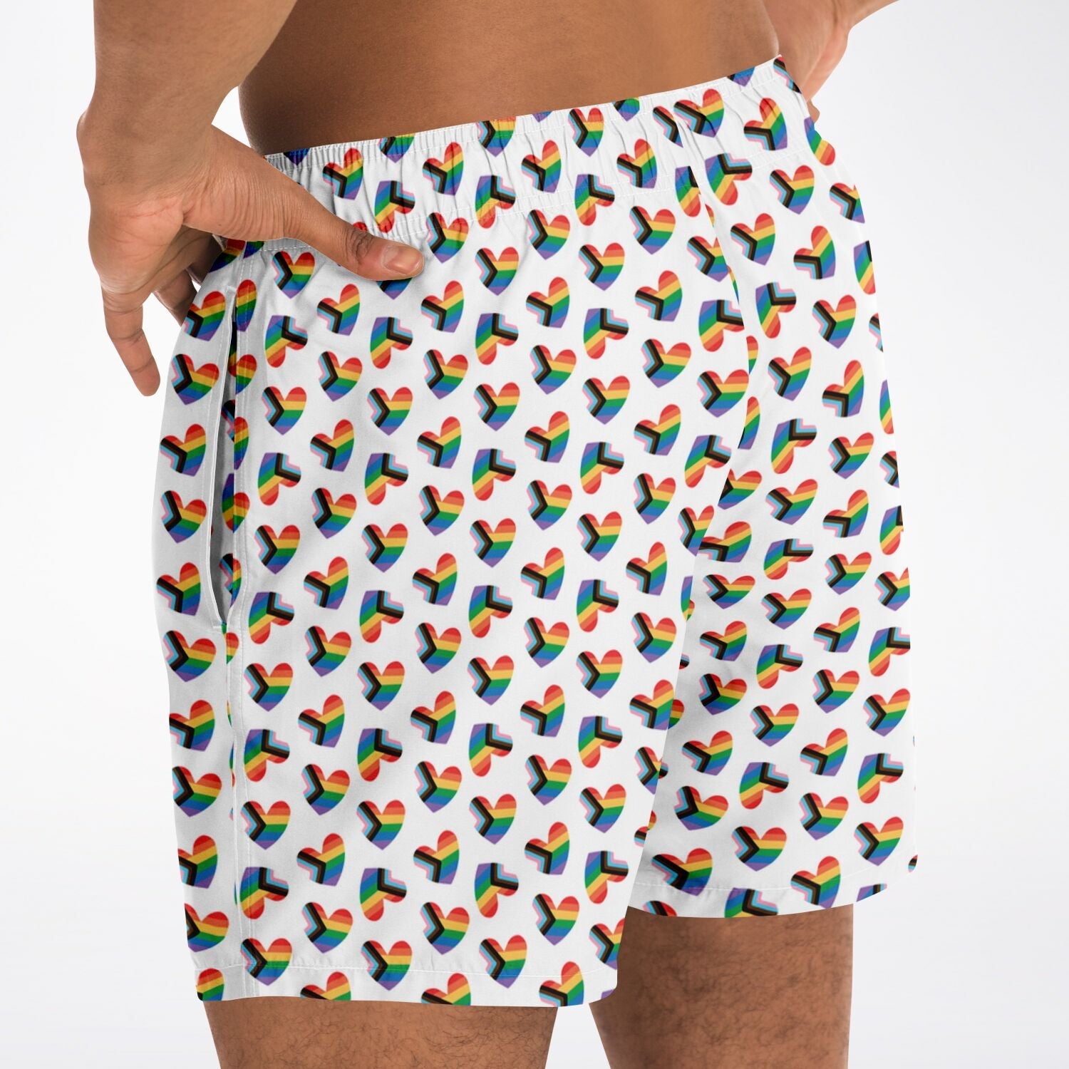 Love Pride 5.5" Men Swim Shorts-Subliminator-XS-Urbanheer