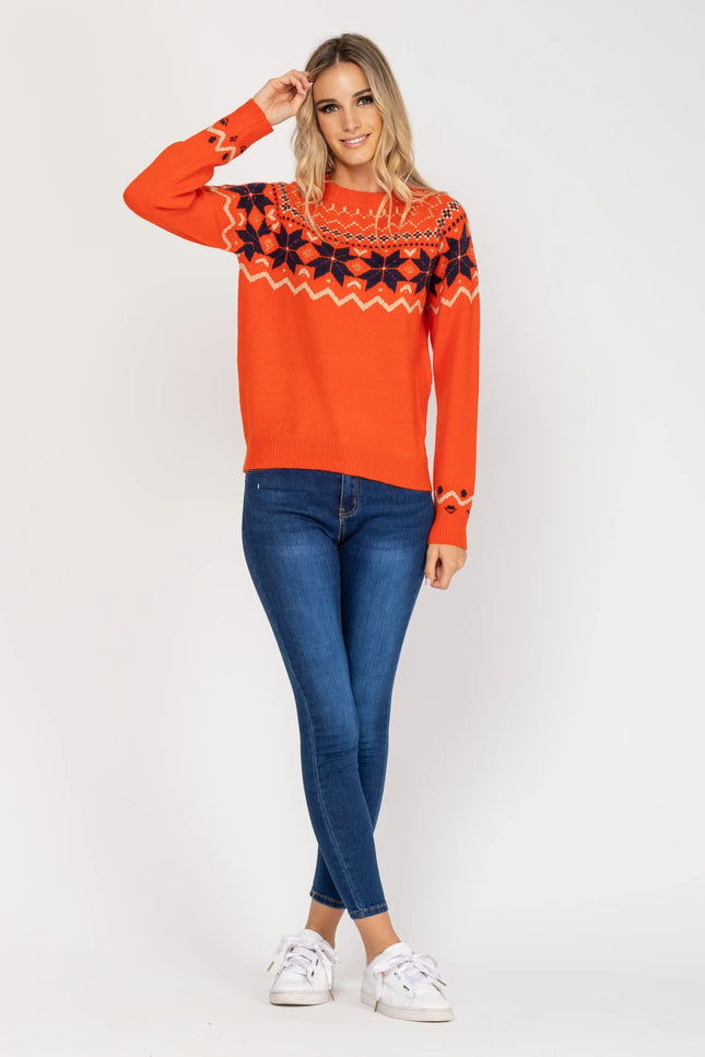 Knitted Jumper With Geometric Print.-Tantra-Urbanheer