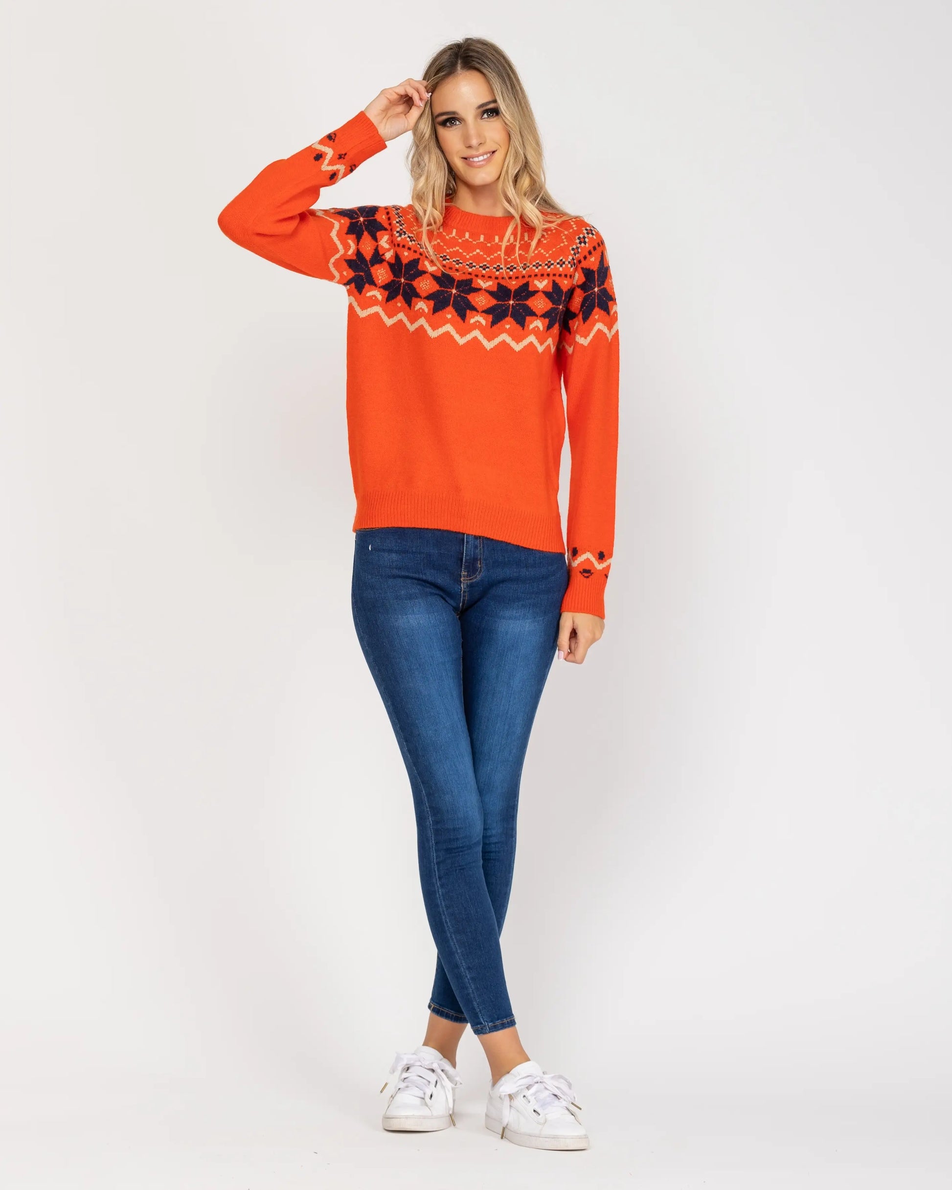 Knitted Jumper With Geometric Print.-Tantra-S-Urbanheer