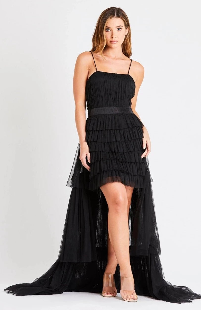 Soph Tulle High Low Maxi Dress.-lace and beads-UK 10-Urbanheer