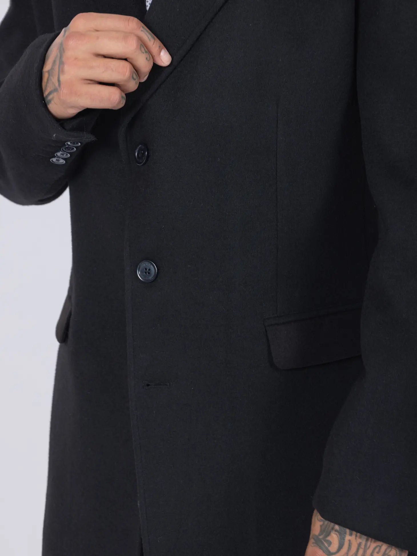 Drie Kleure Smk Overcoat - Black-Clothing - Men-SMK Denim&Co-S-Black-Urbanheer