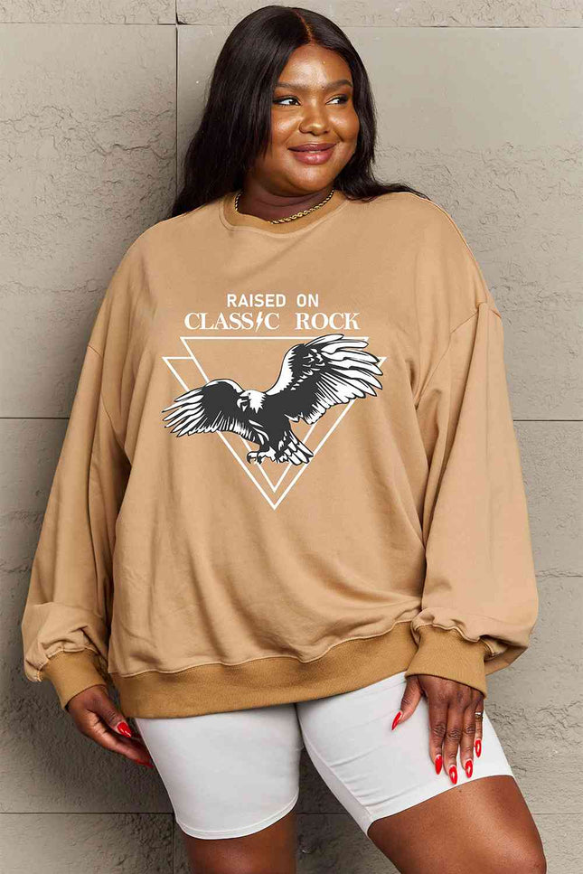 Simply Love Full Size Eagle Graphic Drop Shoulder Sweatshirt-UHX-Urbanheer
