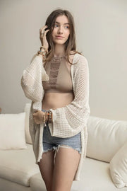 Knit Netted Cardigan-Apparel & Accessories-Leto-Urbanheer
