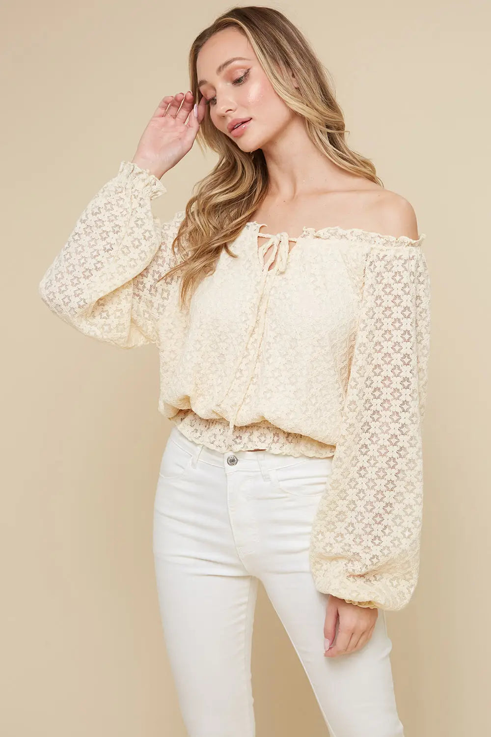 Cream Lace Top-Saints & Hearts-S-Urbanheer