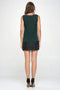 Vegan Leather Contrast Laser Cut Tunic Mini Dress-MILEY + MOLLY-L-BLACK-Urbanheer