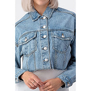 Raw Edge Medium Washed Denim Jacket-Clothing-Heart&Hips-Small-Urbanheer