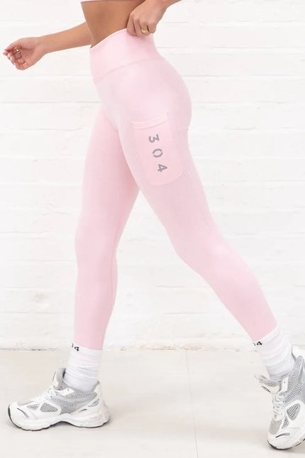 Ribbed Active Athletic Legging Pink