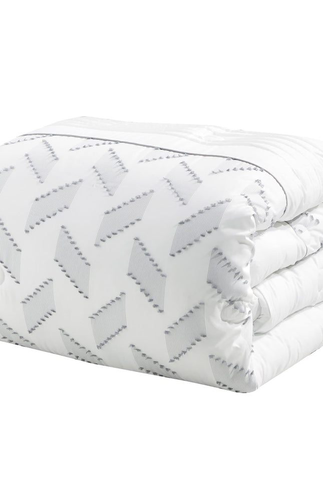 Atiya Contemporary Jacquard White Comforter Set - 7 Piece Set.-linen mart-Urbanheer