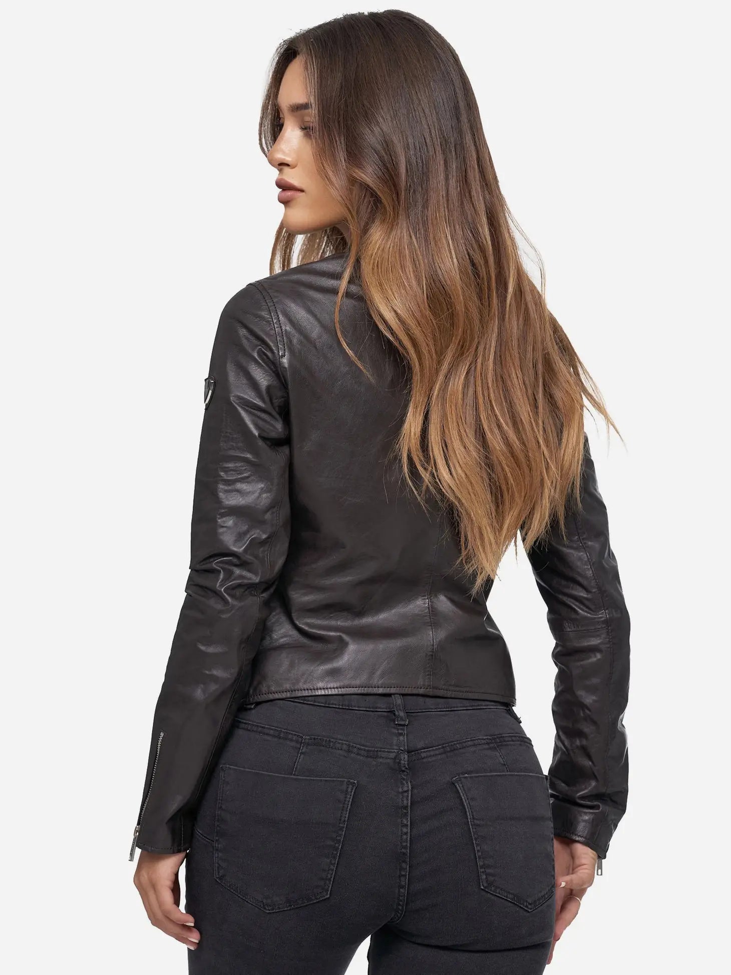 Tazzio Women's Leather Jacket-Tazzio-XS-Black-Urbanheer
