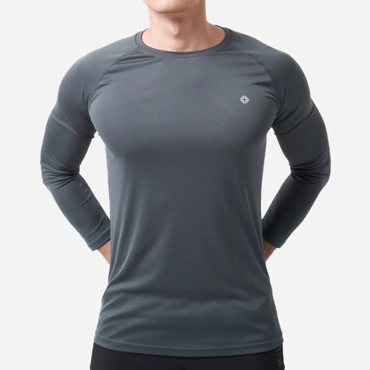 Tm Men Workout Long Sleeve T-Shirt - Gray-Clothing - Men-Thousand Miles-XS-Urbanheer