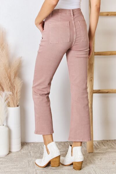Risen Full Size High Rise Ankle Flare Jeans-Risen-Mauve-0-Urbanheer