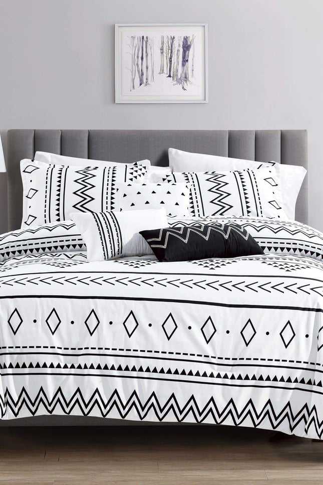 Bohemian Southwestern Aztec Navajo Comforter - 6 Piece Set-Linen Mart-King-Urbanheer