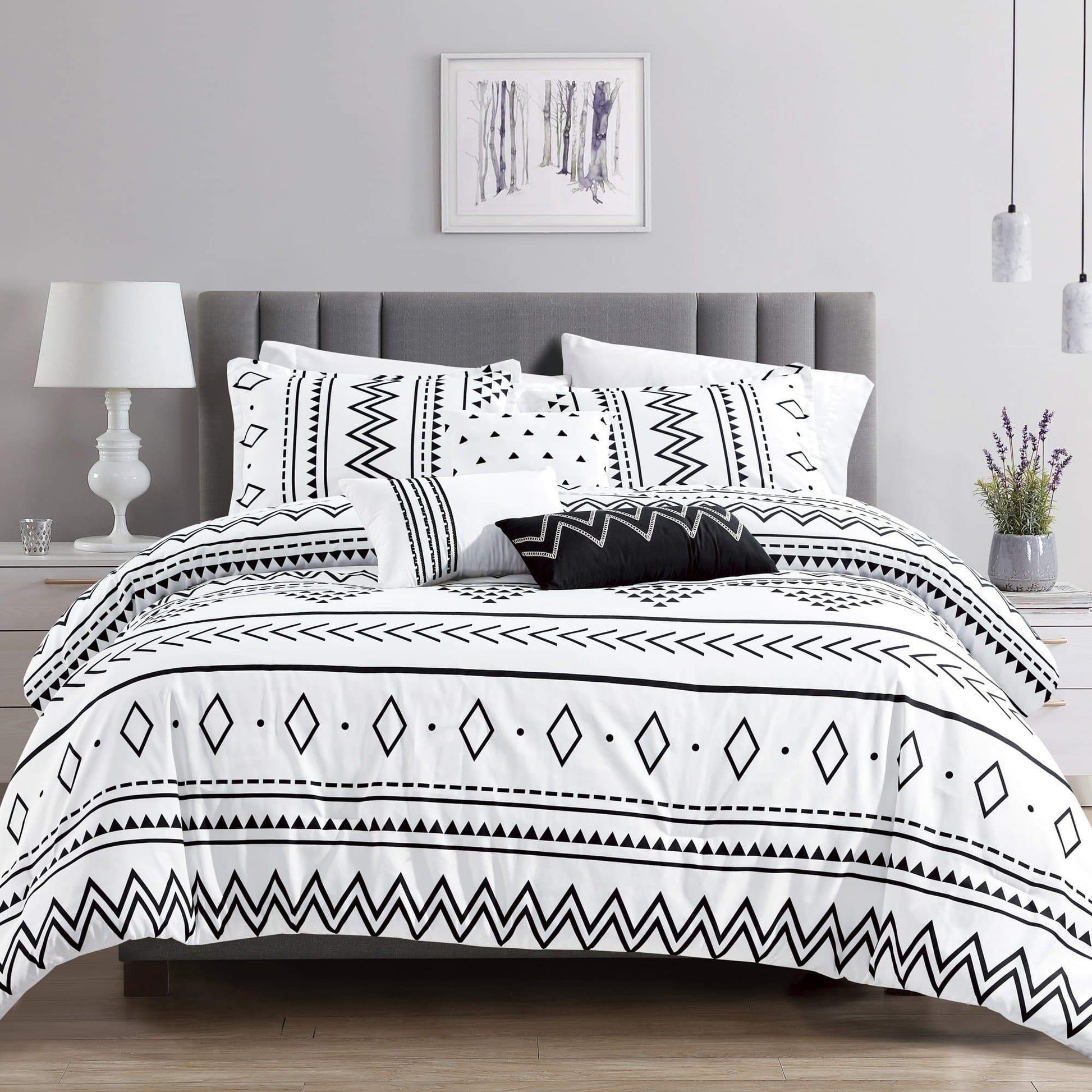 Bohemian Southwestern Aztec Navajo Comforter - 6 Piece Set-Linen Mart-King-Urbanheer