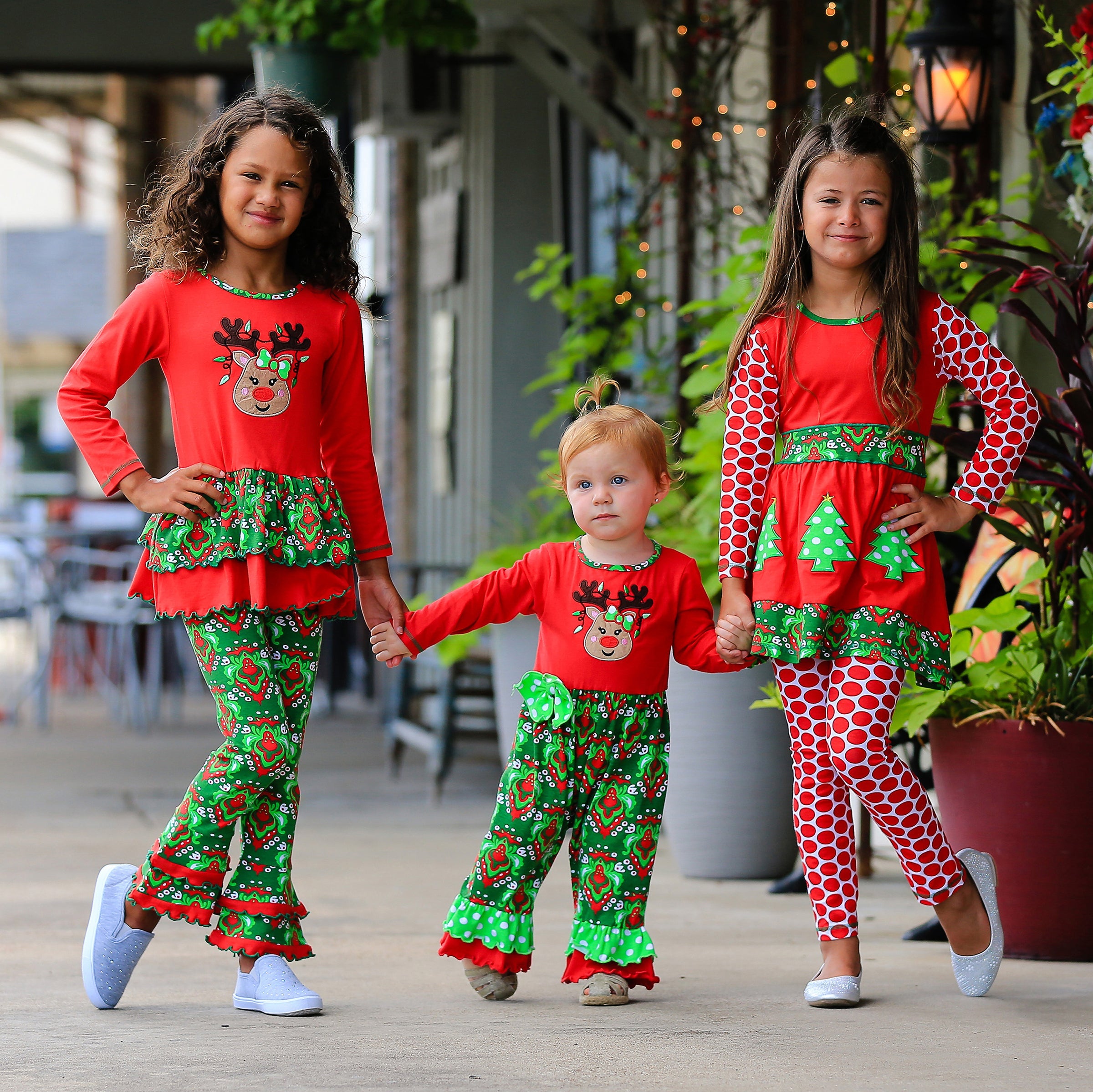 AnnLoren Girls Boutique Winter Holiday Red Green Damask Dress and Legging Set sz 2/3T-9/10-AnnLoren-9-10-Urbanheer