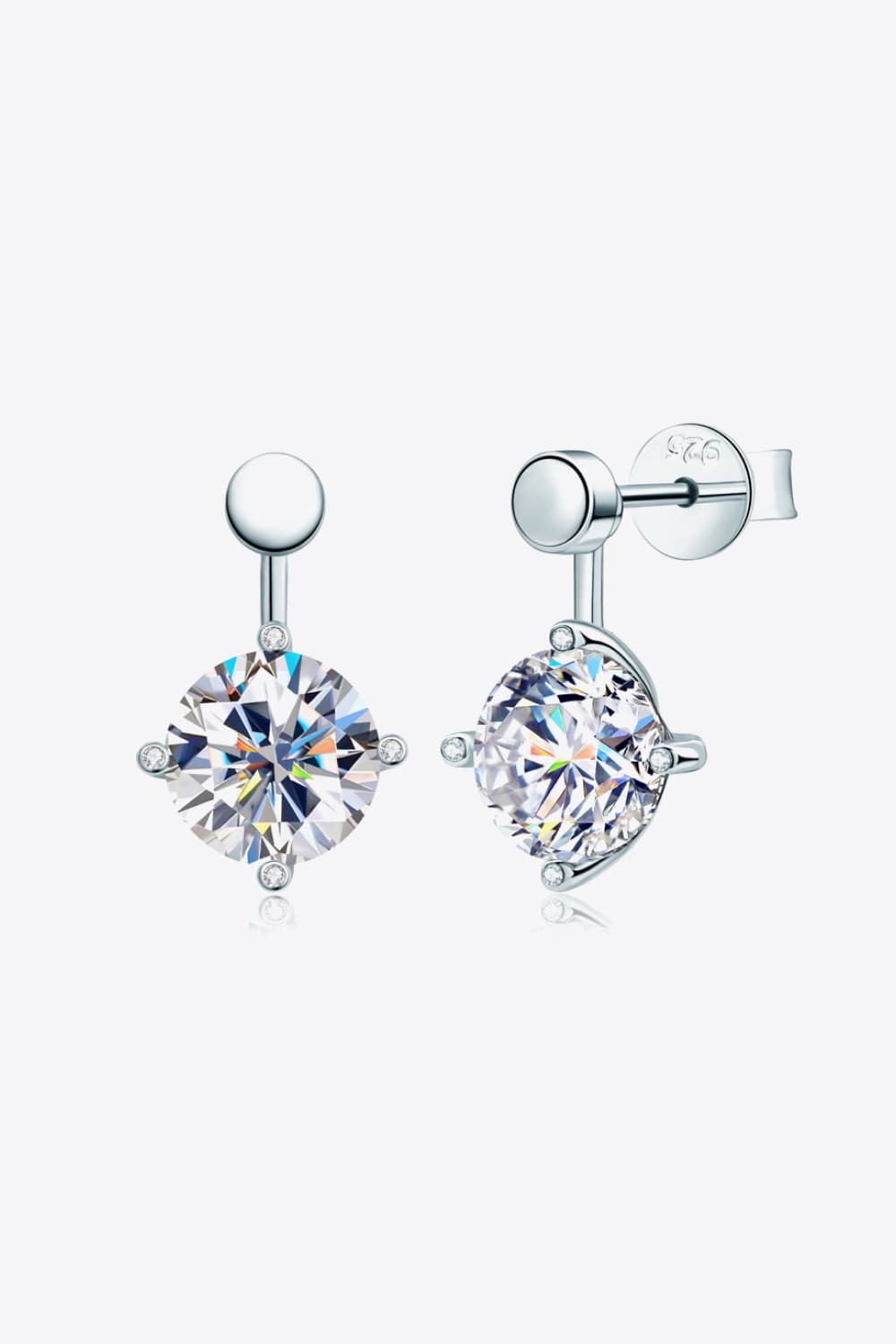 4 Carat Moissanite Drop Earrings-Street 360-Silver-One Size-Urbanheer