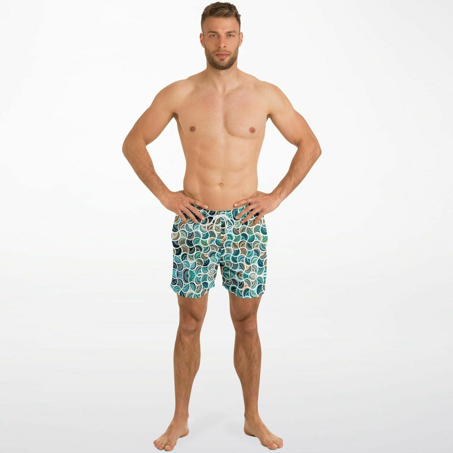 Mosaic 5.5" Men Swim Shorts-Subliminator-XS-Urbanheer