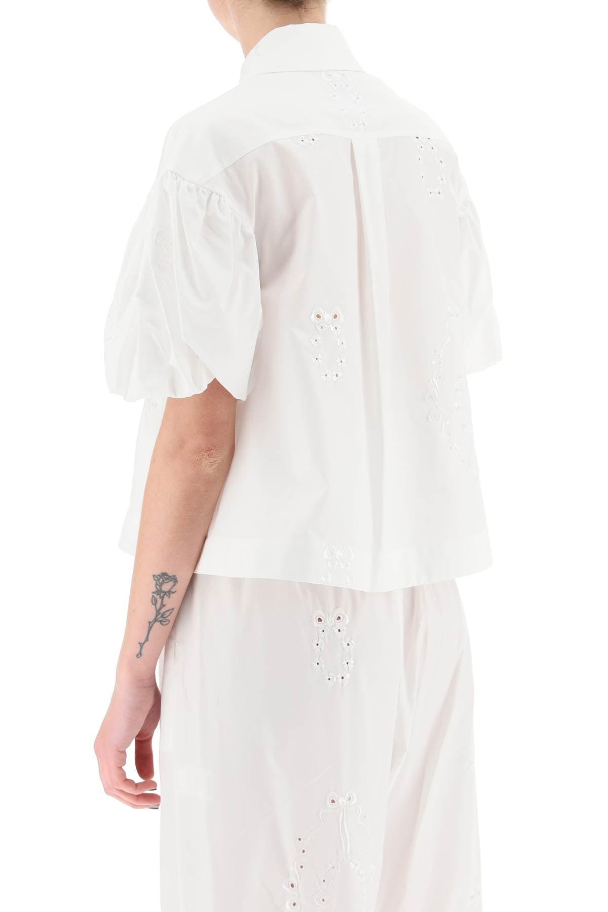 Simone rocha embroidered cropped shirt-Simone Rocha-6-Urbanheer