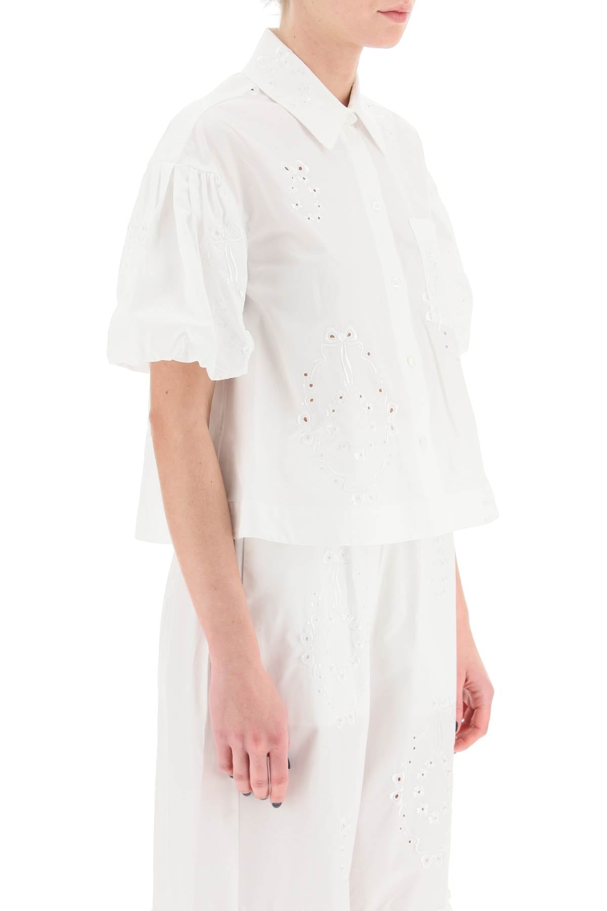 Simone rocha embroidered cropped shirt-Simone Rocha-6-Urbanheer