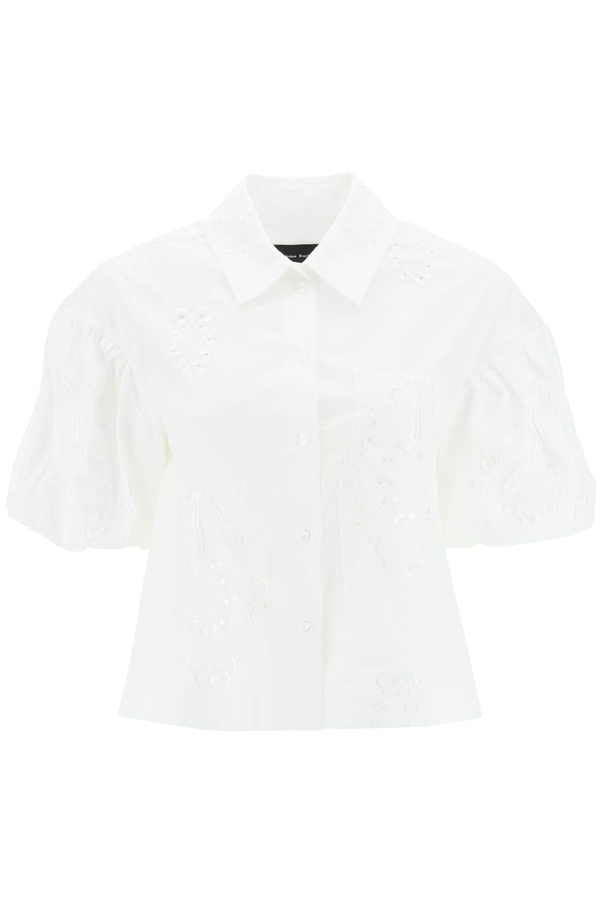 Simone rocha cropped shirt with embrodered trim-Simone Rocha-6-Urbanheer