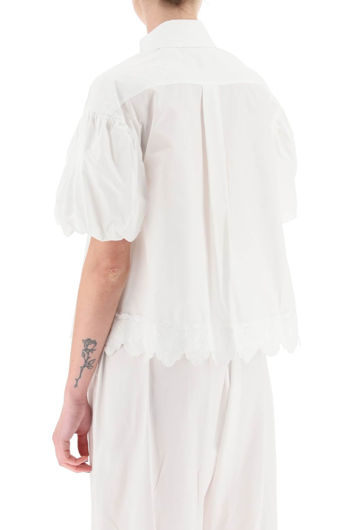 Simone rocha cropped shirt with embrodered trim-Simone Rocha-6-Urbanheer