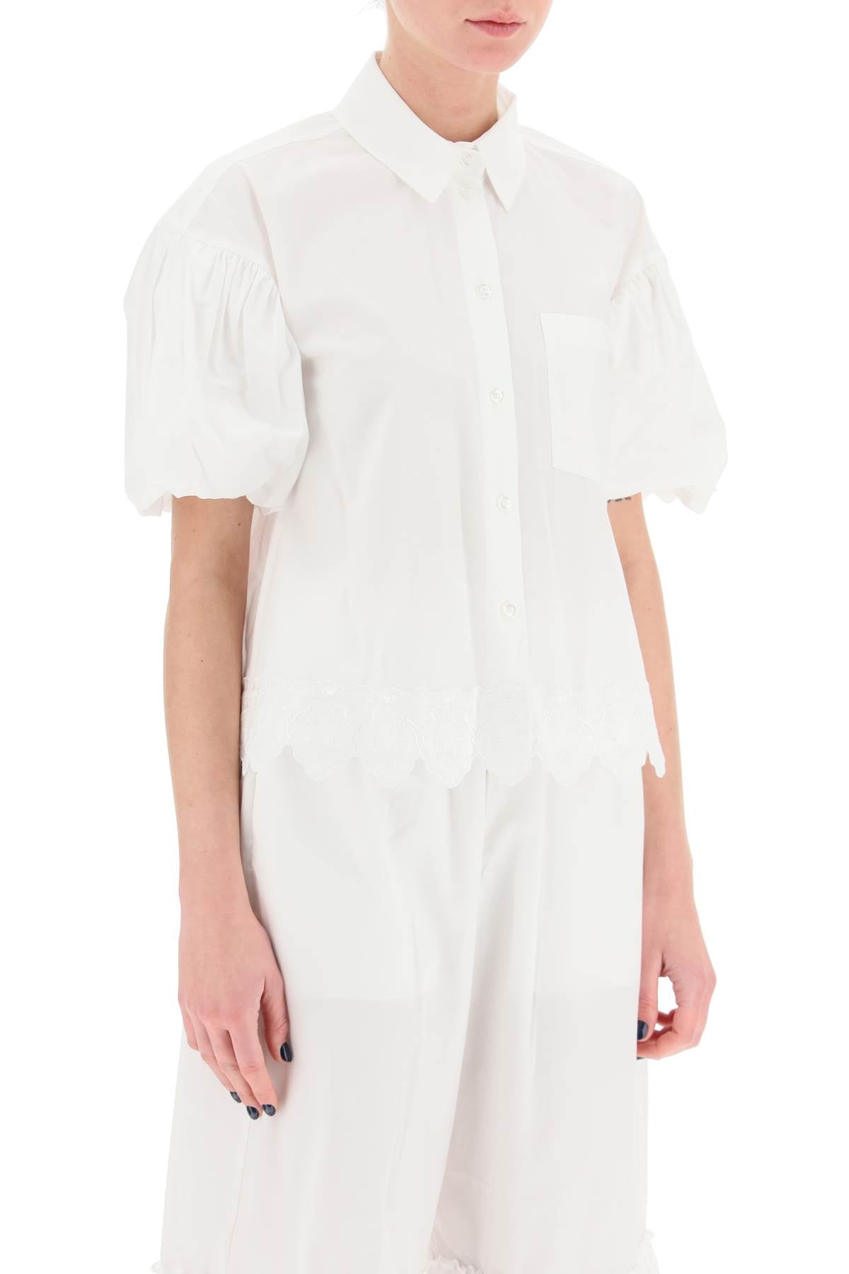 Simone rocha cropped shirt with embrodered trim-Simone Rocha-6-Urbanheer