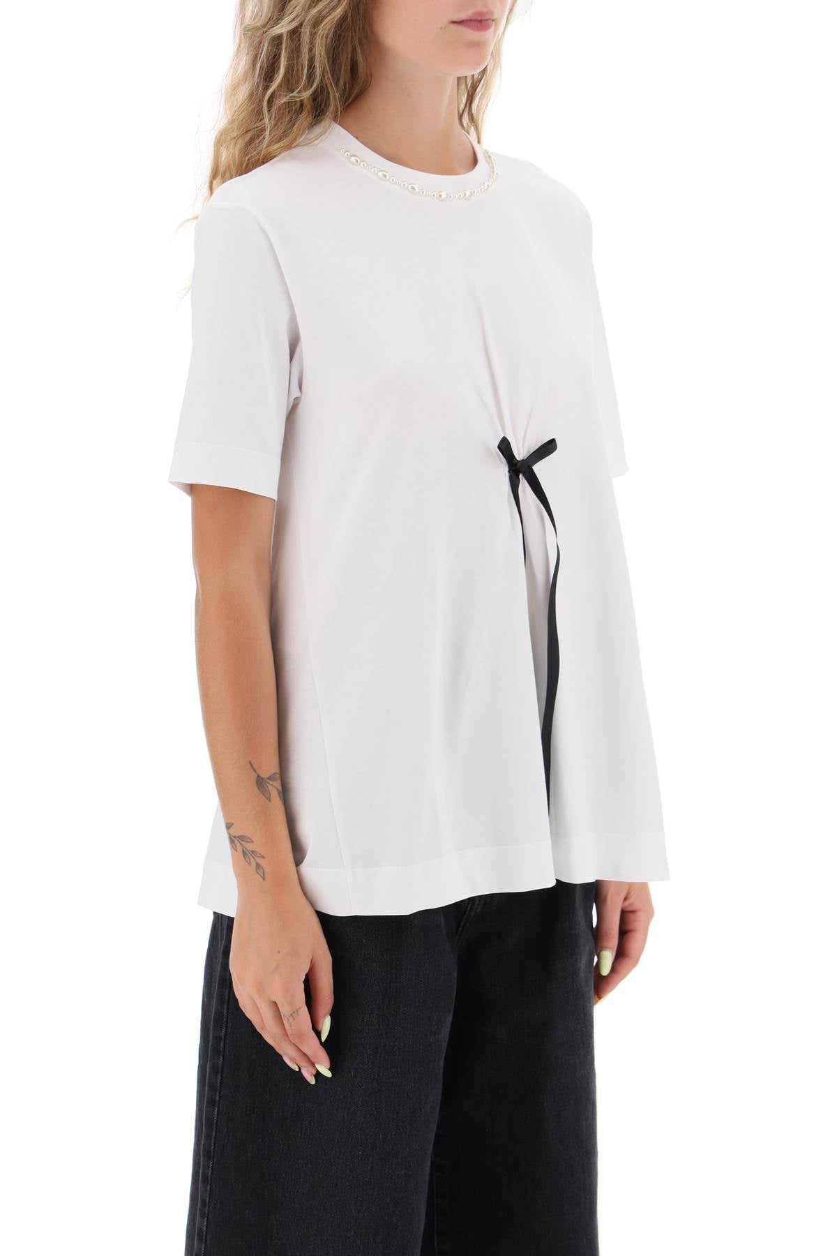 Simone rocha a-line t-shirt with bow detail-Simone Rocha-M-Urbanheer