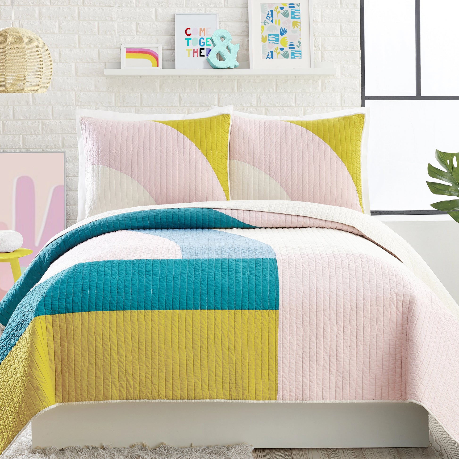 Modshapes 3-Piece Quilt Set By Makers Collective.-peking handicraft-Twin-Urbanheer