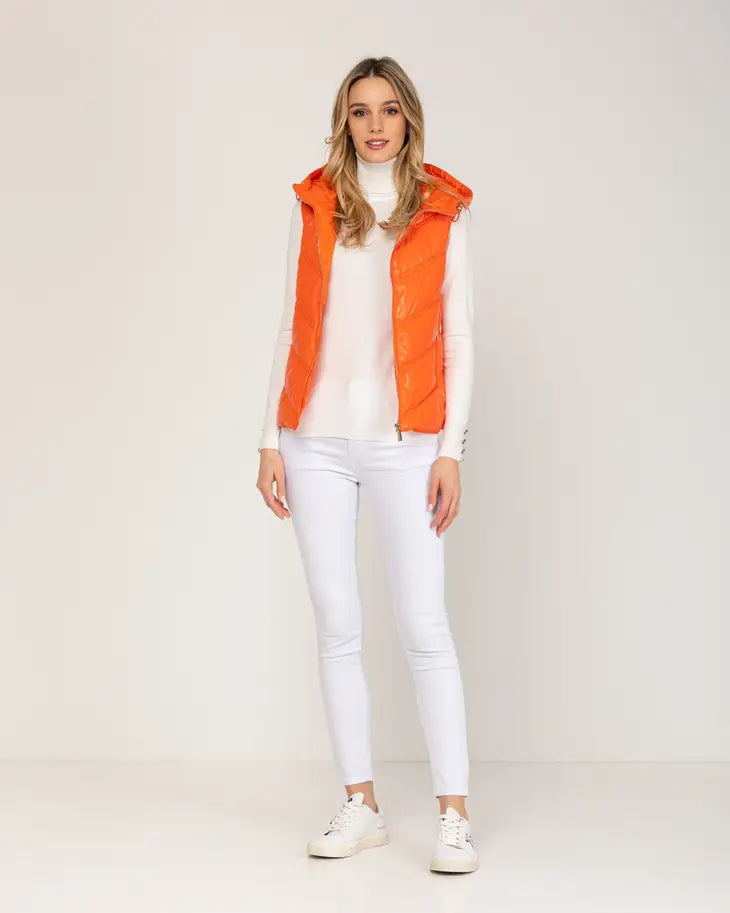 Metallic Orange Padded Vest-Tantra-S-Orange-Urbanheer