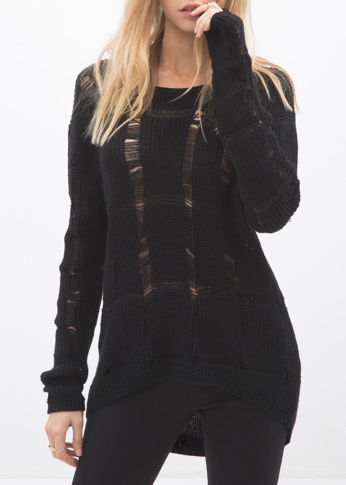 Women's Francis Sweater In Black-Lemon Hera-L-Urbanheer