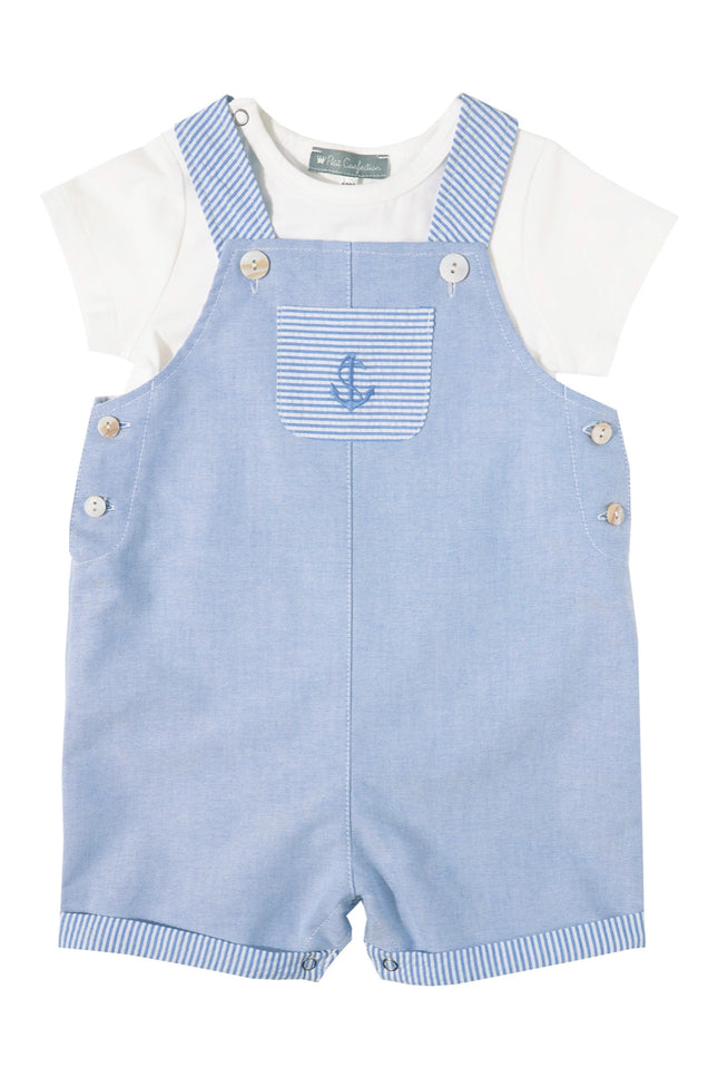 Anchor Embroidered Overalls Set.-Petit confection-3M-Urbanheer