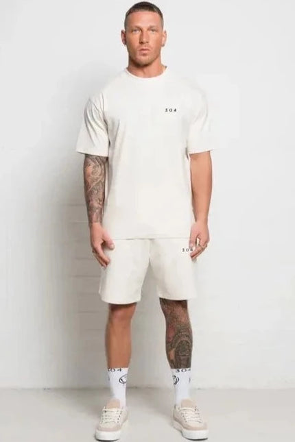 304 Mens Elite Shorts Off White-304 Clothing-Urbanheer