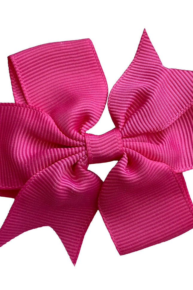 Set Of 3- Baby Pink, Hot Pink, Black 3" Ribbon Bow Clips