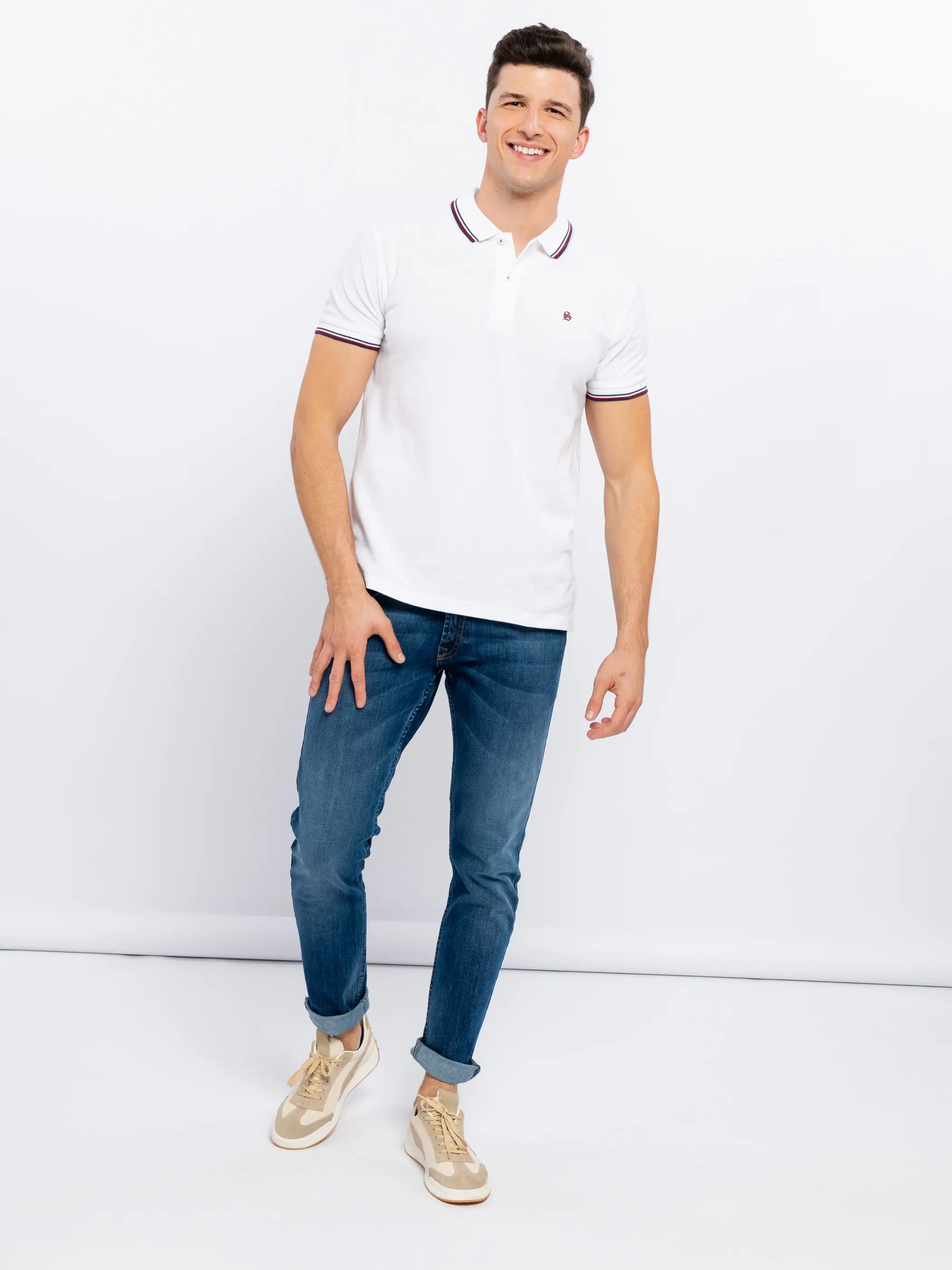 White Polo T-Shirt-SMF-S-Urbanheer