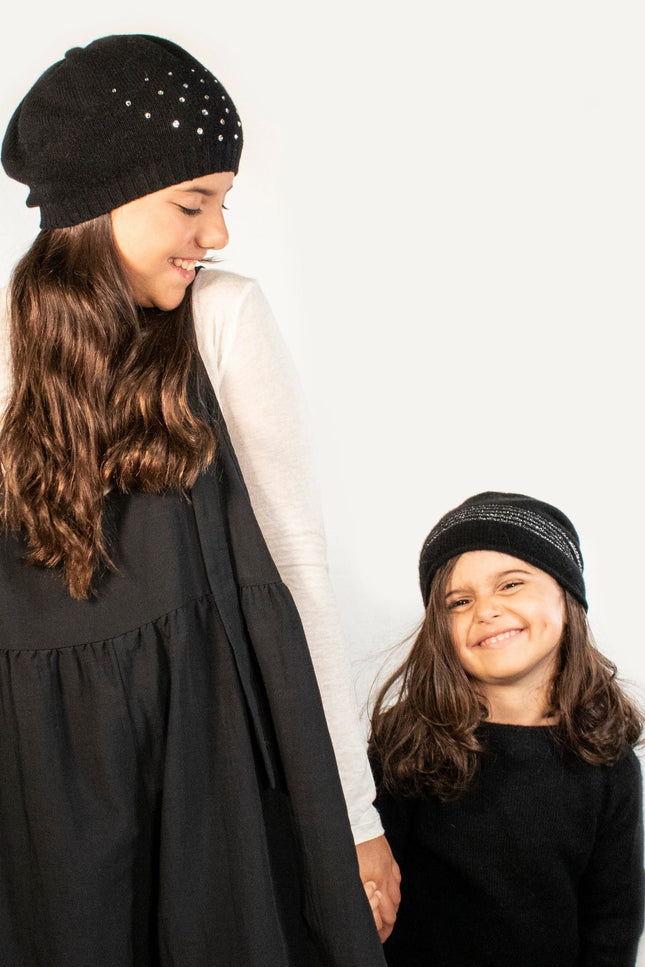 Cashmere Hat With Crystals-Kids Hats-Portolano Kids-Urbanheer