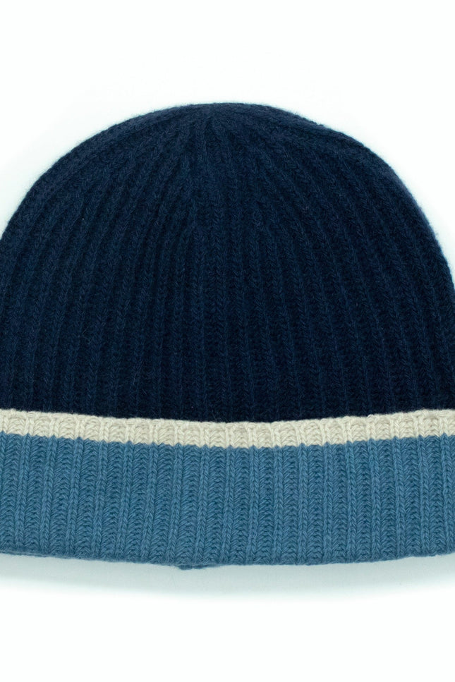 Men'S Color Block 100% Cashmere Hat-Men's Hats-Portolano Men-Urbanheer