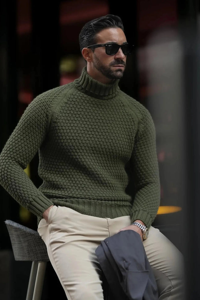 Men's Turtleneck Jumper Sweater-Clothing - Men-Donato-Urbanheer