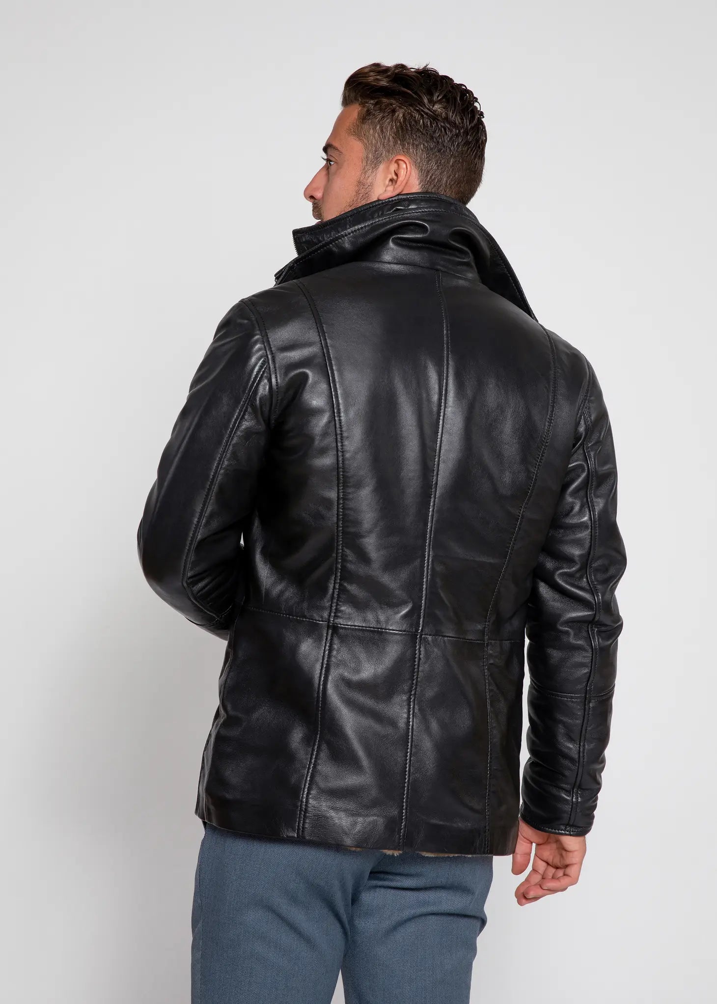 Men'S Tiberius Premium Lambskin Leather Coat With Fur-Clothing - Men-Fadcloset-XS-Urbanheer