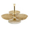 Triple Bowl Relish Dish Gold Rope Design and Marble Base-CLASSIC TOUCH DECOR INC.-Urbanheer