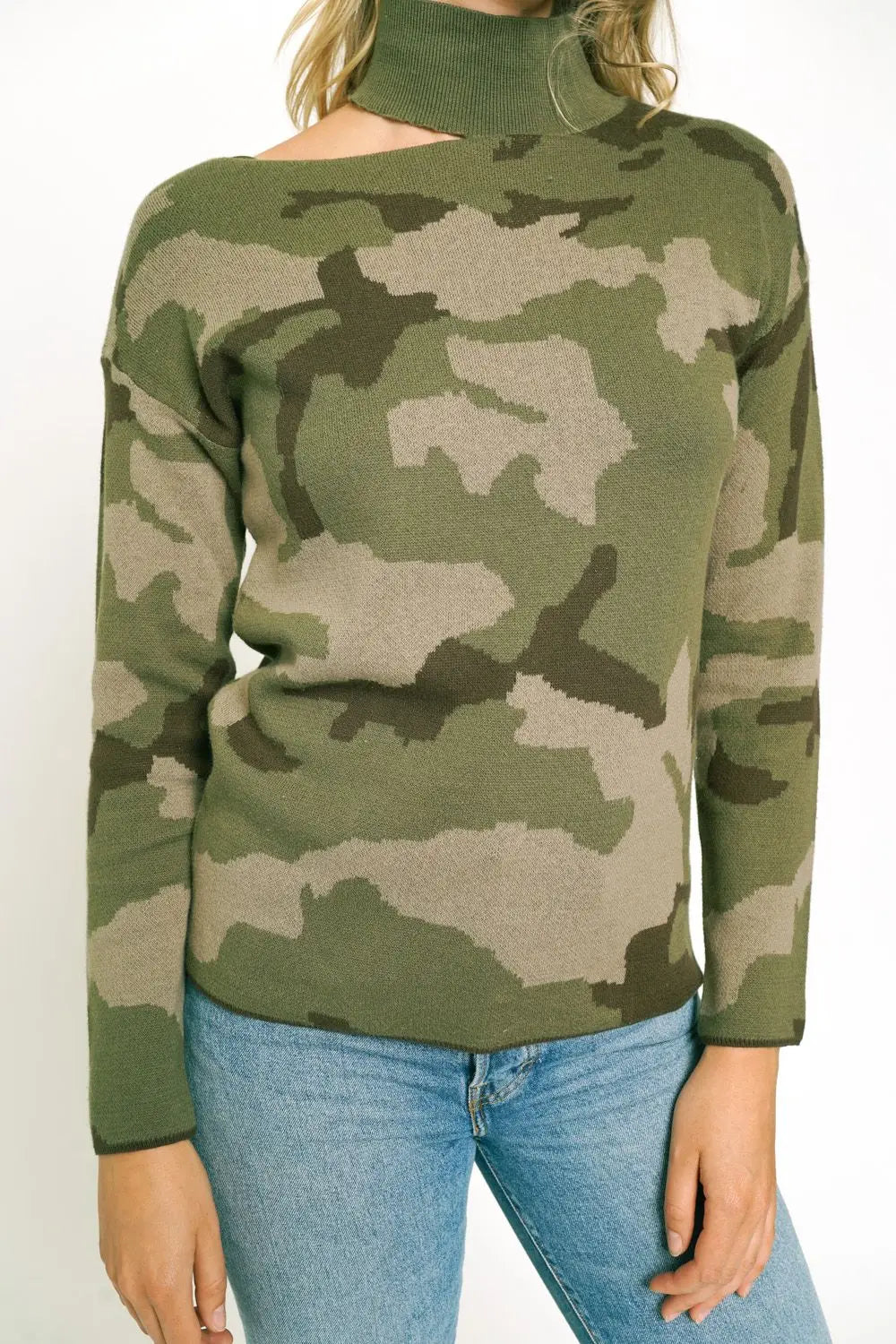 Cutout Shoulder Sweater-Mystree-S-Urbanheer