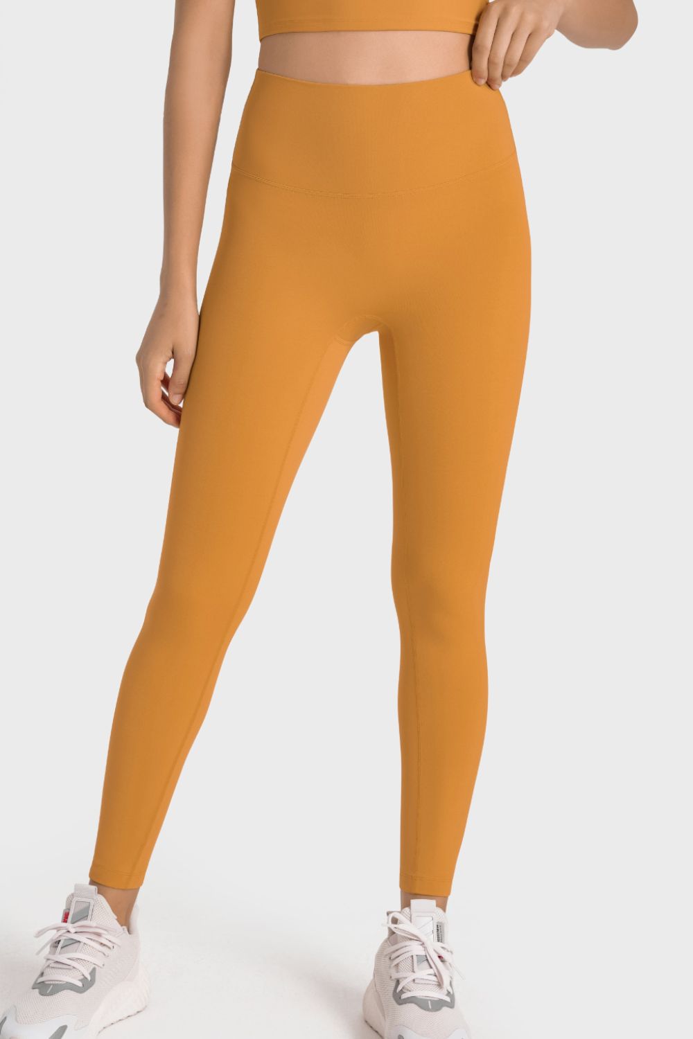 High-Rise Wide Waistband Yoga Leggings-Street 360-Yellow-4-Urbanheer