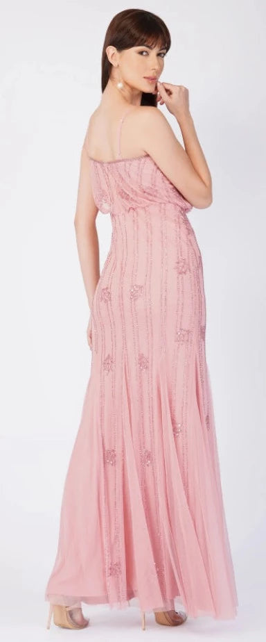 Keeva Maxi Dress - Dusty Pink-lace and beads-6-Urbanheer