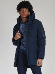 Long Quilted Puffer Jacket-Point Zero-M-Navy-Urbanheer