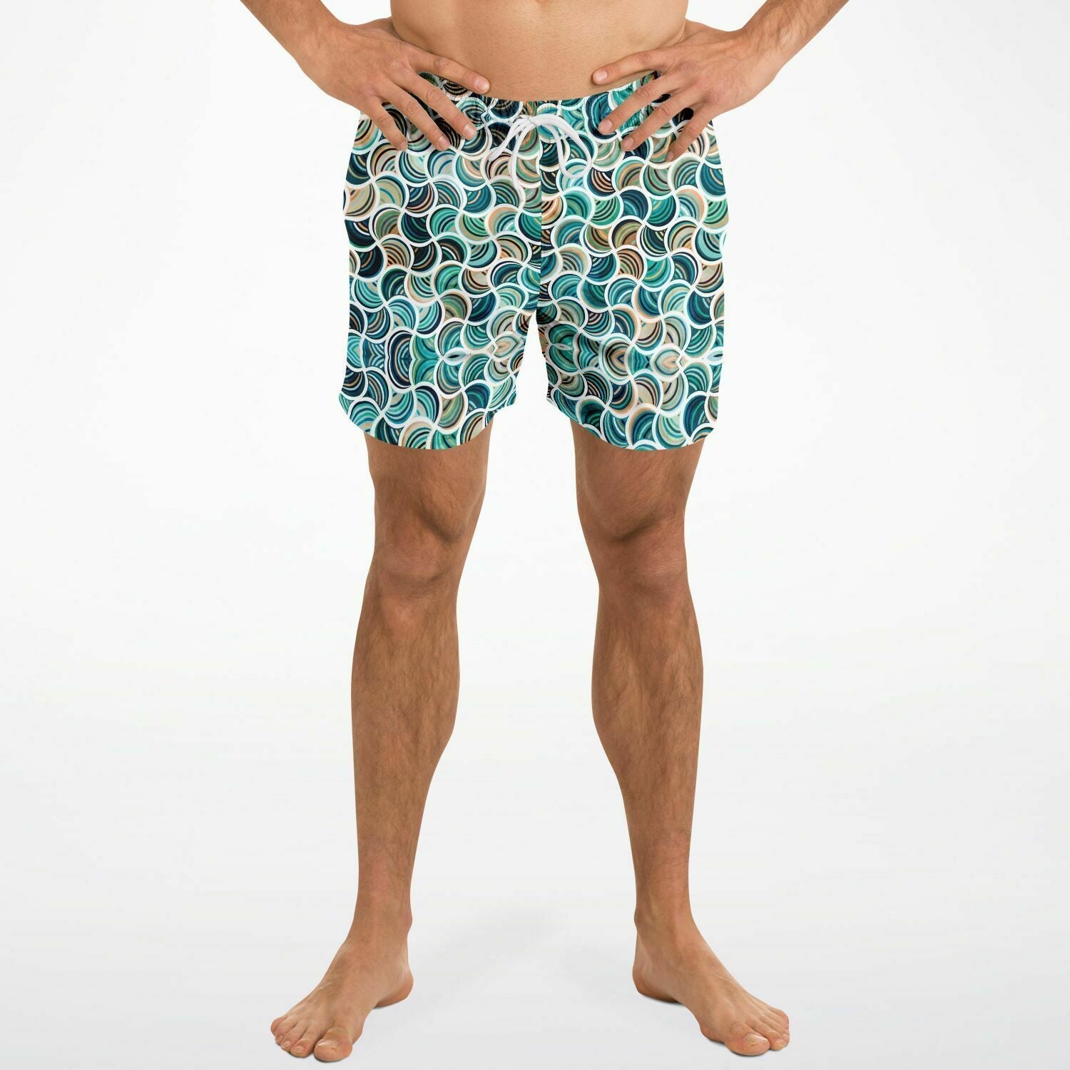 Mosaic 5.5" Men Swim Shorts-Subliminator-XS-Urbanheer