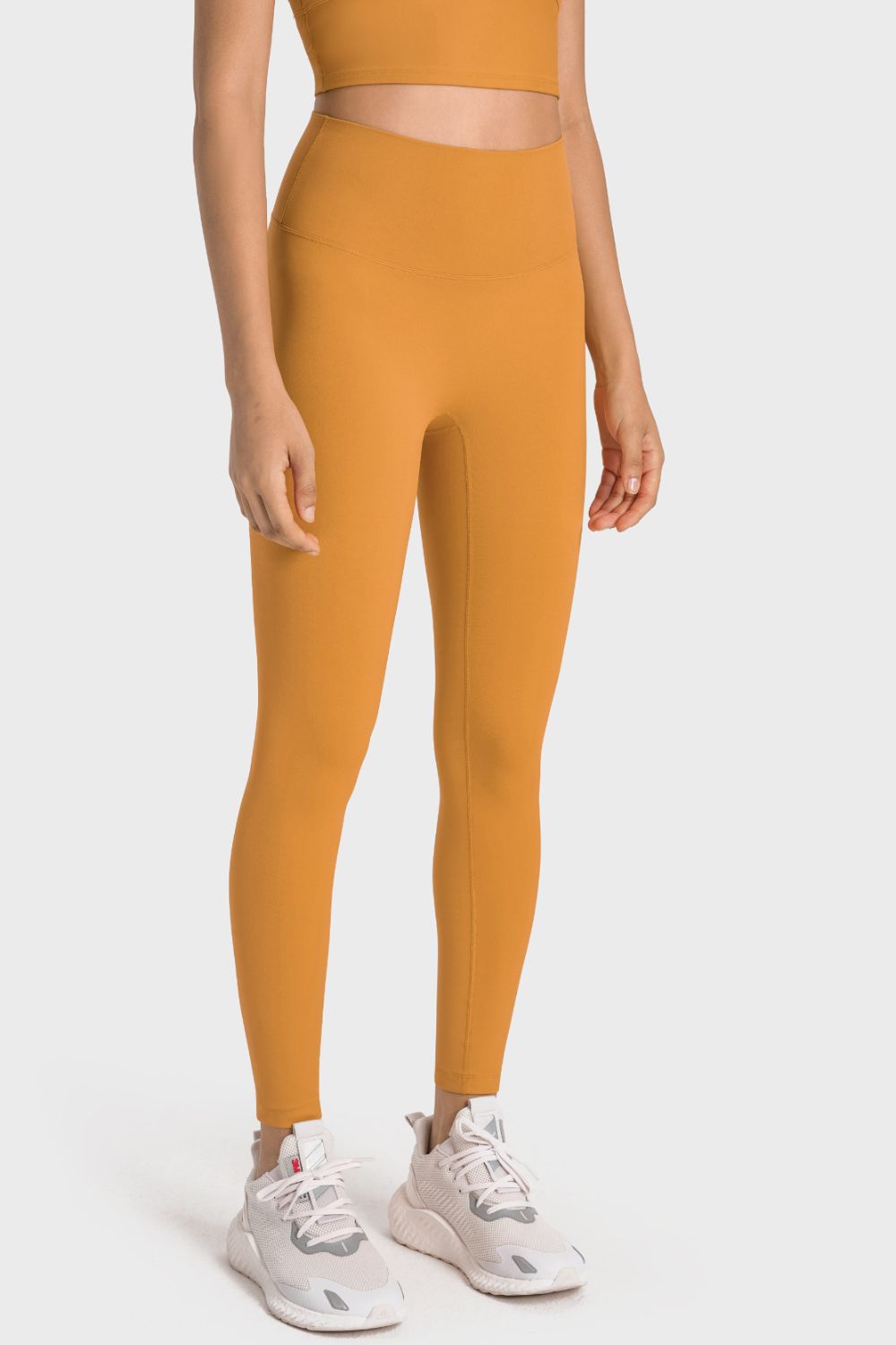 High-Rise Wide Waistband Yoga Leggings-Street 360-Yellow-4-Urbanheer