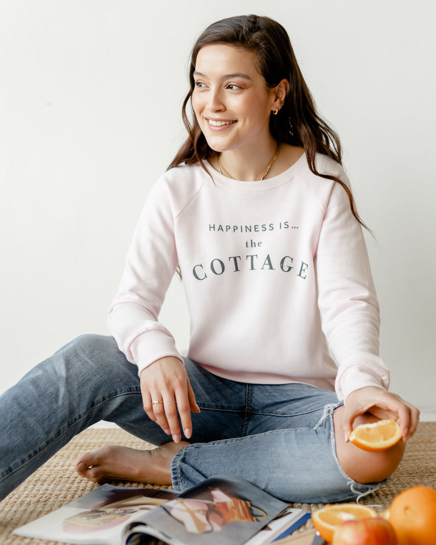 Women's Cottage Crew Sweatshirt, Ballet Pink-Cottage Collection-x-small-Urbanheer